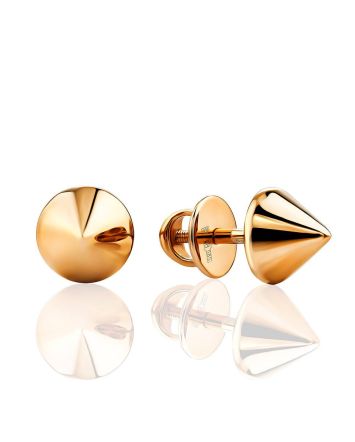 Minimalist Design Gold Stud Earrings The Roxy, image 