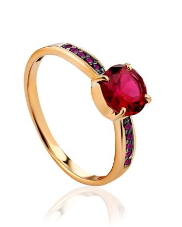 Bright Gold Corundum Ring, Ring Size: 6 / 16.5, image 
