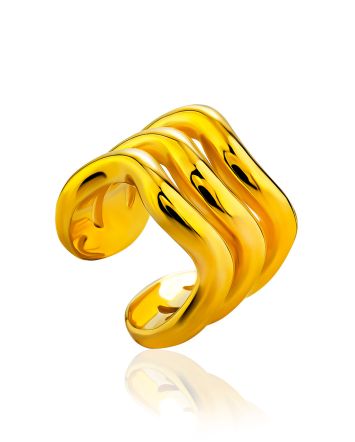 Sculptural Design Gilded Silver Ear Cuff The Liquid, image 
