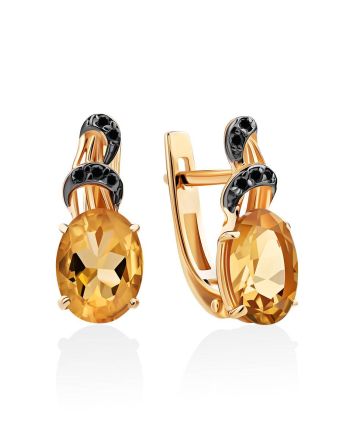 Lustrous Gold Citrine Earrings, image 