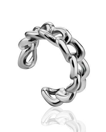 Trendy Chain Motif Silver Ear Cuff The ICONIC, image 