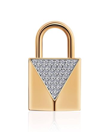 Gold Crystal Padlock Pendant The Roxy, image 