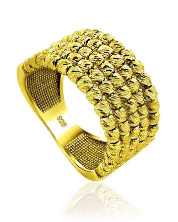 Ultra Feminine Gilded Silver Beaded Ring The Sparkling, Ring Size: 8 / 18, image 