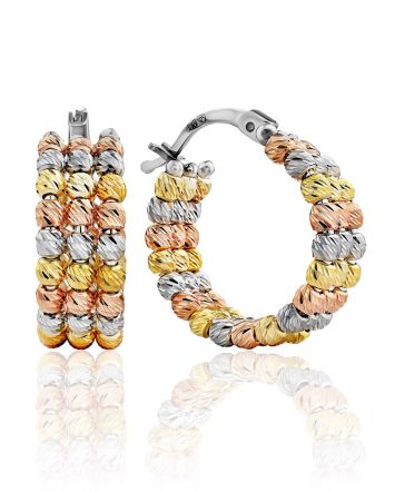 Multicolor Gilded Silver Hoop Earrings The Sparkling, image 