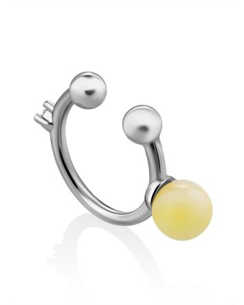 Boho Style Silver Amber Ear Cuff The Palazzo, image 