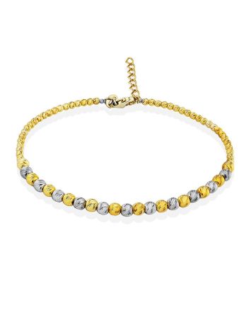 Bicolor Gilded Silver Beaded Bracelet The Sparkling, image 