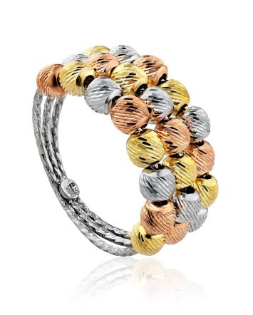 Chic Gilded Silver Beaded Ring The Sparkling, Ring Size: 7 / 17.5, image 