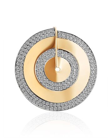 Gorgeous Gold Crystal Disc Pendant, image 