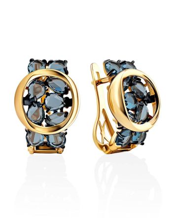 Gorgeous Gold Crystal Earrings, image 