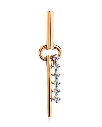 Key Motif Gold Crystal Pendant, image 