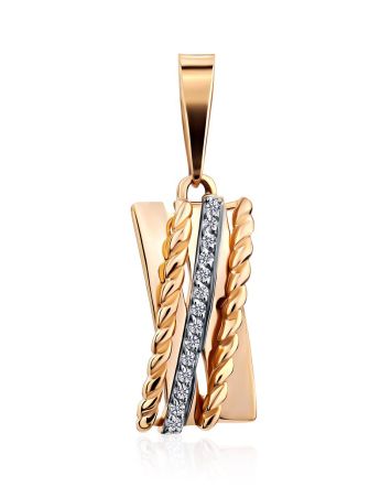 Timeless Design Gold Crystal Pendant, image 