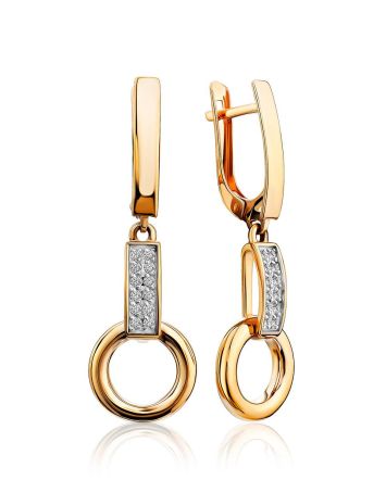 Gold Crystal Statement Earrings, image 