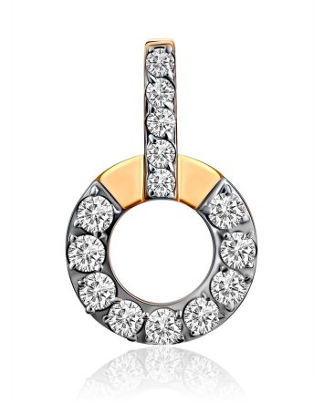 Geometric Design Gold Crystal Pendant, image 