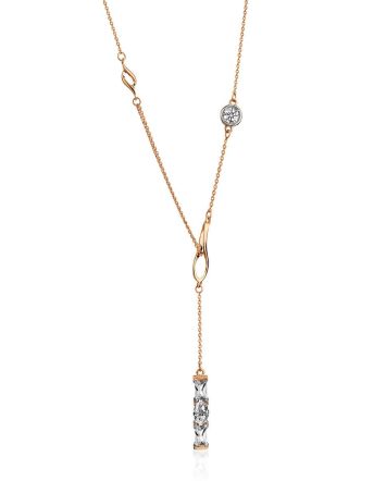 Infinity Motif Gold Crystal Necklace, image 