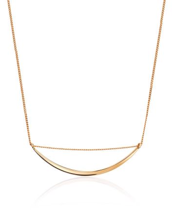 Gold Curved Bar Necklace, image 