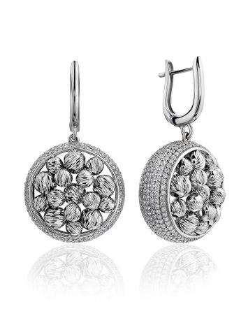 Fabulous Silver Crystal Dangle Earrings The Sparkling, image 