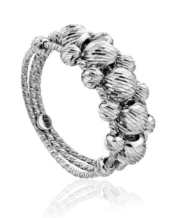 Glittering Silver Beaded Ring The Sparkling, Ring Size: 6.5 / 17, image 