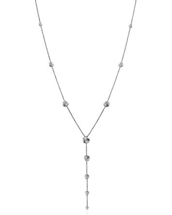 Refined Silver Beaded Tie Necklace The Sparkling, image 