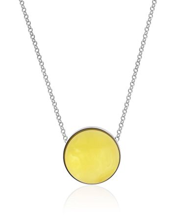 Geometric Silver Amber Necklace The Palazzo, image 