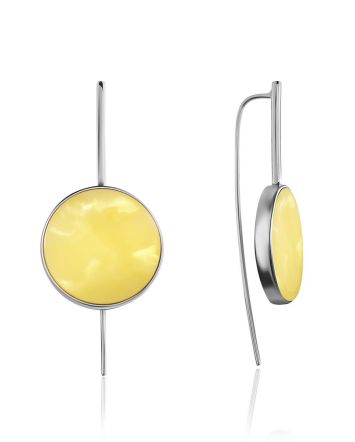 Geometric Silver Amber Earrings The Palazzo, image 