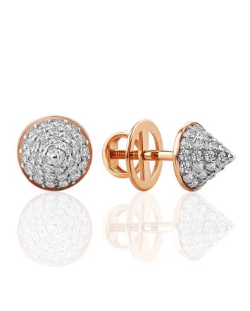 Conical Design Gold Crystal Stud Earrings The Roxy, image 