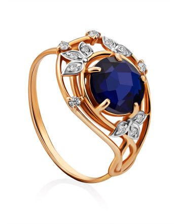 Shimmering Gold Sapphire Crystal Ring, Ring Size: 9.5 / 19.5, image 