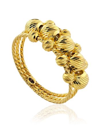 Gilded Silver Beaded Ring The Sparkling, Ring Size: 6.5 / 17, image 