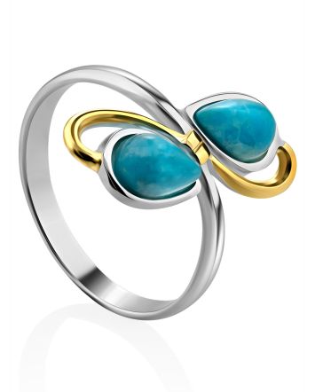 Refined Silver Turquoise Ring, Ring Size: 9 / 19, image 