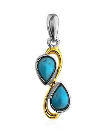 Infinity Motif Siver Turquoise Pendant, image 