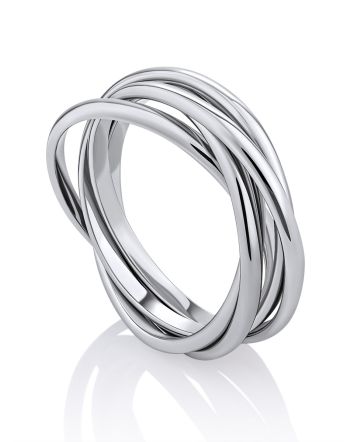 Multi Band Silver Ring The Silk, Ring Size: 8 / 18, image 