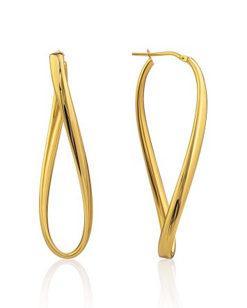 Fashionable Swirling Design Gilded Silver Earrings The Silk, image 