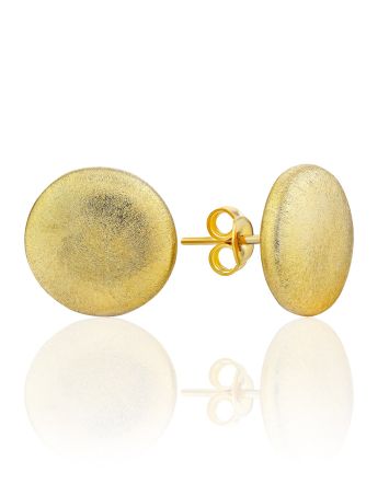 Classy Matte Gilded Silver Stud Earrings The Silk, image 