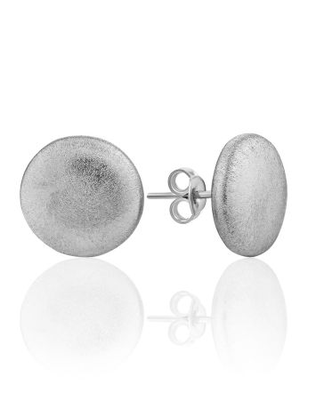 Classy Matte Silver Stud Earrings The Silk, image 