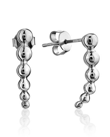 Push Back Post Silver Climber Earrings, image 