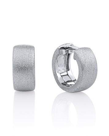 Stylish Textured Silver Hoop Earrings The Silk, image 