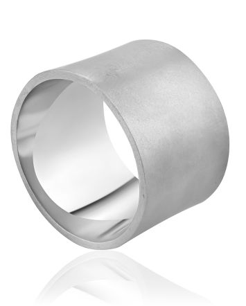 Matte Silver Band Ring The Silk, Ring Size: 8 / 18, image 