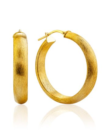 Matte Finish Gilded Silver Hoop Earrings The Silk, image 