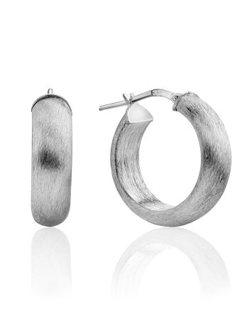 Versatile Matt Silver Hoop Earrings The Silk, image 