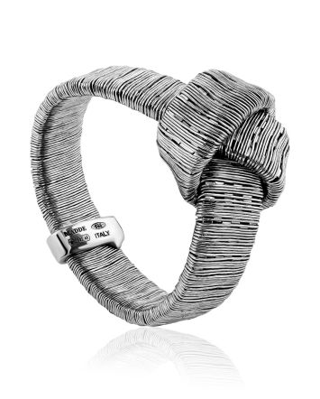 Knot Design Silver Ring The Silk, Ring Size: 7 / 17.5, image 