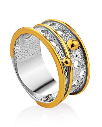Bicolor Gilded Silver Band Ring, Ring Size: 8.5 / 18.5, image 
