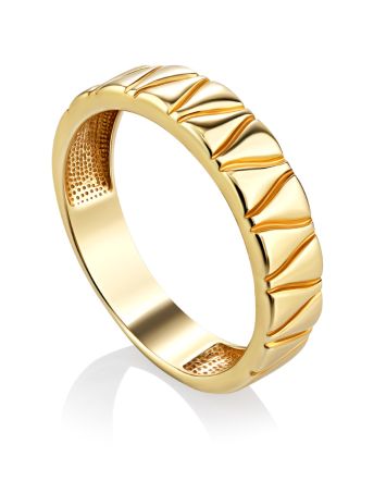 Laconic Design Gilded Silver Band Ring, Ring Size: 9 / 19, image 