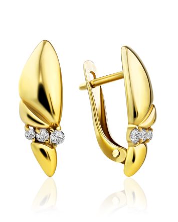 Classy Gilded Silver Crystal Earrings, image 
