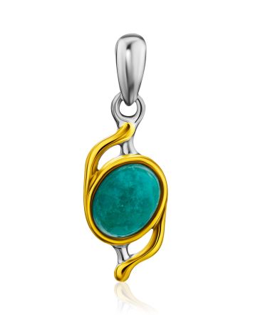 Bicolor Gilded Silver Amazonite Pendant, image 
