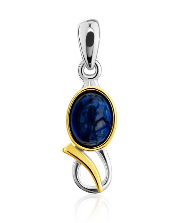Bicolor Gilded Silver Azurite Pendant, image 