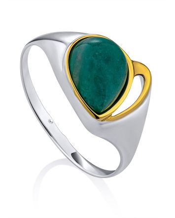 Chic Silver Amazonite Ring, Ring Size: 8.5 / 18.5, image 