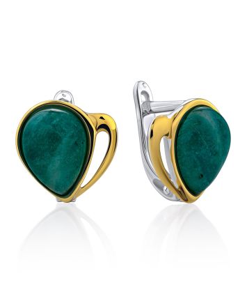 Classy Silver Amazonite Earrings, image 