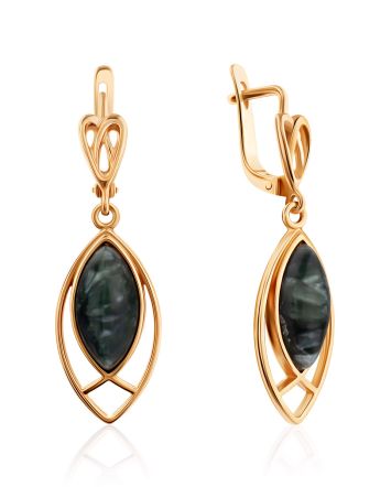 Ultra Feminine Gilded Silver Seraphinite Earrings, image 