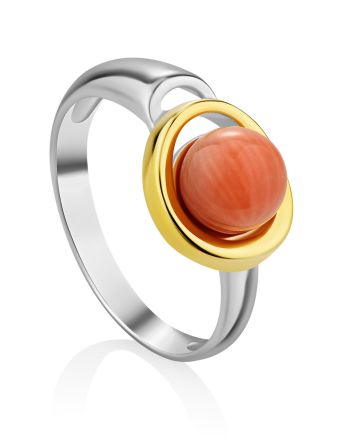 Bright Silver Coral Ring, Ring Size: 8.5 / 18.5, image 