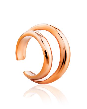 Sleek Rose Plated Silver Double Cuff The Liquid, image 