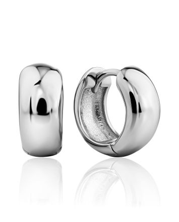 Glossy Sterling Silver Hoop Earrings The ICONIC, image 